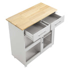 Modway - Culinary Chariot de cuisine avec barre à serviettes, Gris clair naturel-9