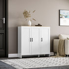 HOMCOM - Buffet moderne 35,4 po L avec rangement - blanc-Les étagères réglables s'adaptent à des objets de différentes hauteurs 
