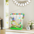 PawHut - Cage pour hamster 18,5 po L avec système de tubes et roue d'exercice - Vert-Bouteille d'eau et gamelles incluses pour faciliter l'alimentation