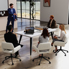 Homy Casa -  Bureau moderne 63 po L - Blanc marbré-Garantie limitée d'un an du fabricant