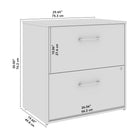 Bush Business Furniture - Hustle Classeur latéral à 2 tiroirs, blanc (HUF130WH)-Chacun des tiroirs des classeurs de bureau supporte jusqu'à 60 livres ; les tiroirs s'ouvrent un à la fois pour une stabilité maximale