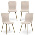 FurnitureR - Chaise de salle manger rose - ensemble de 4 - beige-beige
