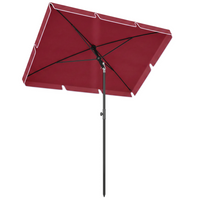 Outsunny - Parasol de patio à inclinaison réglable - 6,5 pi x 4 pi - rouge-Parasol rectangulaire de terrasse extérieur attrayant et élégant avec un design à volants offrant une protection pratique