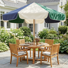 Outsunny - Parasol de patio avec cadre effet bois - 7,4 pi - vert foncé-Tissu polyester 180 g/m² offrant une protection UPF 30+