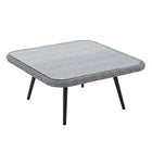Modway - Endeavor Terrasse extérieure Rotin en osier Table basse carrée - Gris-Capsules de pied non marquées