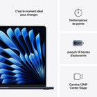 Apple - Portatif MacBook Air 15 po - Puce M4 - SSD 256 Go - Mémoire unifiée 16 Go - Minuit - Anglais-Si Vous Aimez iPhone, Vous Allez Adorer Mac - Mac fonctionne en parfaite synergie avec vos autres appareils Apple. Affichez et contrôlez votre téléphone sur votre Mac grâce à la recopie d’iPhone. Copiez une image sur iPhone et collez-la sur votre Mac, ou utilisez Mac pour texter dans Messages et répondre à des appels FaceTime