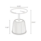 Manhattan Comfort - Ensemble de 2 tables : table basse moderne Anderson 71,5 cm et table d’appoint 40 cm - Crème-Détails uniques en similicuir plissé apportant un design moderne à votre intérieur