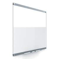Quartet - Tableau en verre personnalisable Infinity, 48 po x 36 po, transparent-Créez des affiches uniques, des graphiques et plus encore avec un tableau Quartet à personnaliser. La surface en verre trempé est facile à nettoyer entre les utilisations et résiste aux taches et aux ombrages avec une effaçabilité supérieure. Le verre trempé durable est conçu pour des performances à long terme.