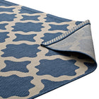 Modway - Cerelia Treillis marocains intérieurs et extérieurs Tapis 9 pi l x 12 pi L - Bleu et beige-8