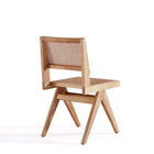 Manhattan Comfort - Lot de 2 chaises de salle à manger Hamlet 44,8 cm style industriel chic - Nature-Dossier carré unique en rotin