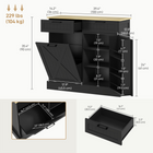 HOMCOM - Buffet de ferme 10 gallons à bascule avec porte-épices et tiroirs - noir-Le style maison de campagne ajoute une touche rustique à n'importe quelle pièce 