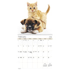 DateWorks - 2026 Calendrier Mural 16 Mois - 12 po x 12 po - Amis - Anglais -Animaux