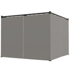 Outsunny - Retractable Pergola Canopy avec parois latérales - 10 pi x 10 pi - gris clair-Le toit en polyester enduit de PU est rétractable, il glisse pour se positionner et vous protéger du soleil 