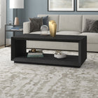 Hudson&Canal - Table basse rectangulaire Tannen 48" L - Grain noir-Finition en grain noir aspect bois