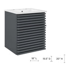Modway - Render Fixation murale de 18" Vanette de salle de bain - Gris blanc-Conception murale