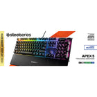 SteelSeries - Clavier filaire Apex 5 Ca - Noir-Commutateurs mécaniques hybrides - Le clic tactile d’un interrupteur mécanique bleu avec la douceur d’un commutateur à membrane