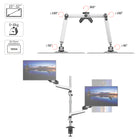 SHOPPINGALL Bras de moniteur extra-long à double vérin à gaz, empilé verticalement, pour écrans 15"-32" -SA-GA24L-Blanc-[ERGONOMIE AVANCÉE] Équipé d'un système de ressorts à gaz de première qualité qui permet de régler la tension sans effort. Avec une inclinaison de +85° à -90°, un pivotement de ±90° et une rotation de 360°, vous avez un contrôle total sur le positionnement de vos écrans. Soulagez votre cou et votre dos grâce à des réglages de hauteur optimaux. Pour plus de flexibilité, les bras d'extension