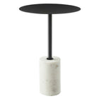 Modway - Lyric Manche Table d’appoint - Blanc Noir-Table en fer et piédestal