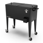 Permasteel - Glacière de patio rétro 80 pintes sur roulettes avec séparateur - noire-Sa grande capacité de 80 pintes offre un espace généreux pouvant contenir jusqu’à 110 canettes de 12 oz, plus de la glace.
