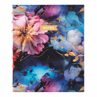 Blueline - Cahier de notes NotePro à couverture rigide Collection Fashion - 9-1/4 po x 7-1/4 po - Floraison de Minuit-Reliure spirale double, dorée