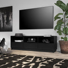 Prepac - Meuble de rangement pour téléviseur Simply Modern 70,25 po avec 3 tablettes et 3 tiroirs - Noir-7