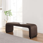 Modway - Koda Performance Velvet Banc long de la chute d’eau - Brun chocolat noir-Tissu résistant aux taches
