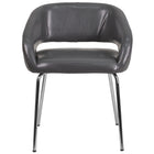 Fauteuil d'appoint contemporain pour aire de réception, cuir gris, série Fusion-Chaise longue
