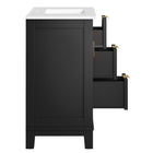 Modway - Dixie 36" Solide Armoire à coiffeuse de salle de bain - Noir Blanc-Assemblée requise