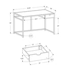 Monarch Specialties - 7570 Bureau 42 po - Blanc/Metal Blanc-Dimensions du produit: 42,25 pouces L x 20 pouces L x 30 pouces H