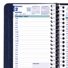 Blueline - 2025 Agenda quotidien à reliure spirale - Couverture souple d'aspect lézard - 6 po x 3-1/2 po - Bleu - Bilingue-Section pour dépenses mensuelles à la fin de chaque mois