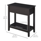 HOMCOM - Table d’appoint à dessus rabattable - café foncé-Il est équipé d’un placard et d’une étagère inférieure pour le rangement 