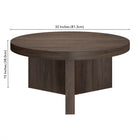 Hudson&Canal - Table basse ron Holm 32" L - Brun aulne-Dimensions du produit : 32" L x 32" l x 15" H