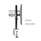 Rocelco - Rehausseur de bureau d'angle réglable assis/debout de 46 po avec support pour double écran - Noir-DM2 ajoute 18 pouces supplémentaires de hauteur en ajustant le poteau