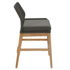 Modway - Wellspring Terrasse extérieure Teck et corde Tabouret de comptoir - Graphite gris-Épingles de pied non marquées