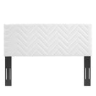 Modway - Mercy Chevron touffé Performance Velvet Tête de lit jumelée, Blanc-7 Positions de montée