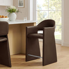 Modway - Talia 37 pouces Cuir végane Tabouret de comptoir - Espresso-Cadre en bois courbé
