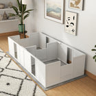 PawHut - Box de mise bas avec portes amovibles pour chiens de taille moyenne - 77 po L x 38 po l x 19 po H-Installation facile avec une disposition à deux pièces séparant la mère et les chiots