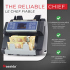 Cassida Compteur de billets 6600, calibre entreprise, avec ValuCountâ„¢ et détection UV  (6600UV)-Jusqu'à 1400 billets par minute 