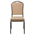 Flash Furniture – Chaise de banquet empilable Hercules à dossier en couronne, tissu beige avec cadre à veine cuivre-Chaise de banquet multi-usages