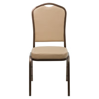 Flash Furniture – Chaise de banquet empilable Hercules à dossier en couronne, tissu beige avec cadre à veine cuivre-Chaise de banquet multi-usages