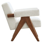 Modway - Lyra Tissu Boucle Fauteuil - Ivoire - Ensemble de 2-Rembourrage en mousse dense