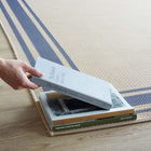 Modway - Rim Bordure solide intérieure et extérieure Tapis de 5 pi l x 8 pi L - Bleu et beige-Polypropylène 100% doux