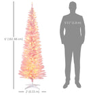 HOMCOM - Arbre de Noël artificiel illuminé 6 pi avec lumières LED blanc chaud-La conception en sections des branches rend le démontage et le stockage rapides et faciles 