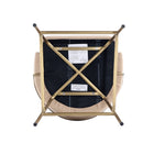 Manhattan Comfort - Gracie tabouret de comptoir moderne de 22" en similicuir rembourré - beige et doré-Garantie limitée du fabricant de 30 jours