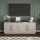 Hudson&Canal - Meuble TV Tillman pour téléviseurs jusqu'à 75" - Blanc aulne-Fabriqué à partir de matériaux MDF robustes dans une finition blanche aulne fabriquée à la main