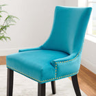 Modway - Marquis Performance Velvet Chaises de salle à manger Ensemble de 2 - Bleu-Moulures cloutées à clous