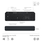 Logitech - MX Keys S Combo - Clavier et Souris Sans Fil Performants avec Repose Poignet-Plus de Confort pour une Meilleure Concentration : Travaillez plus longtemps avec ce clavier ergonomique résistant, fin et incliné pour une posture optimale de vos poignets.