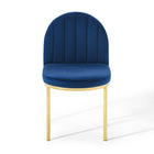 Modway - Isla Performance Velvet Fauteuil d’appoint de salle à manger Ensemble de 2 - Marine d’or-Capacité de poids de la chaise : 331 lb.