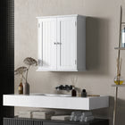 HOMCOM - Armoire à pharmacie avec étagère réglable et 2 portes - blanc-3 niveaux pour vos produits de beauté et articles d’hygiène quotidienne