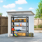 Outsunny - abri de rangement extérieur 6 pi x 4 pi - jaune-Double porte coulissante pour un accès facile  
